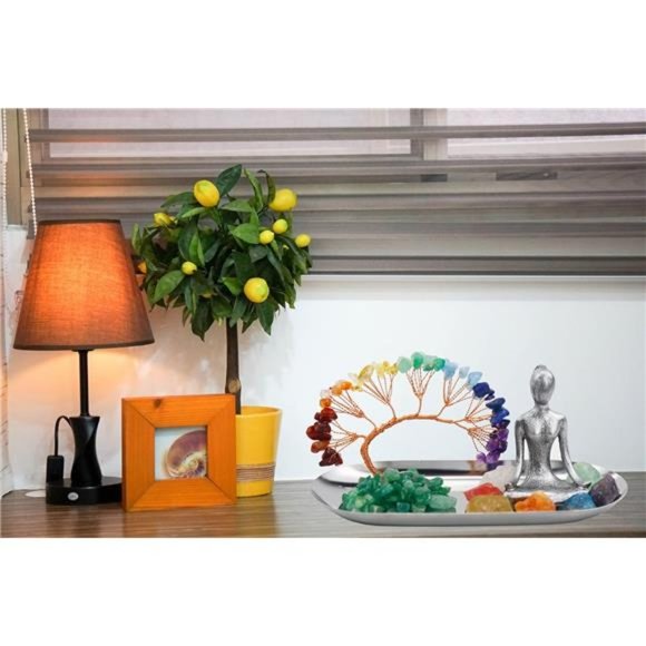 Meditation Accessories,Zen Spiritual Decor, 7 Chakra Crystal Tree Healing Stones - Picture 5 of 7